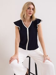 Phase Eight Blue Fleur Top - Image 4 of 6