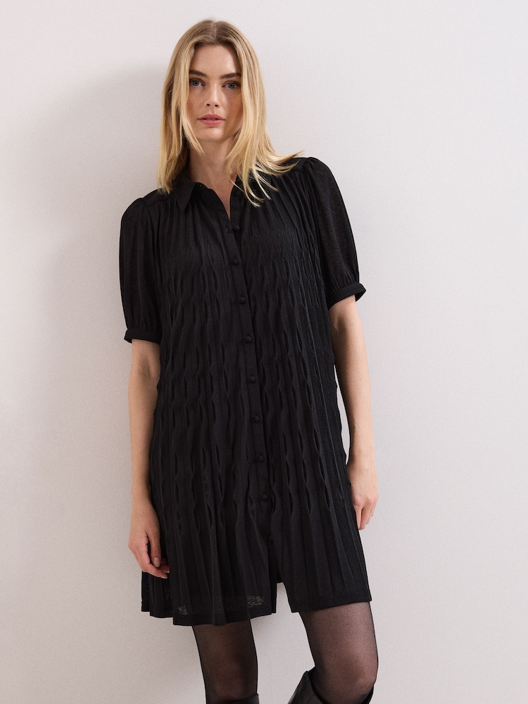 Phase Eight Black Pleated Swing Dress - Image 1 of 7