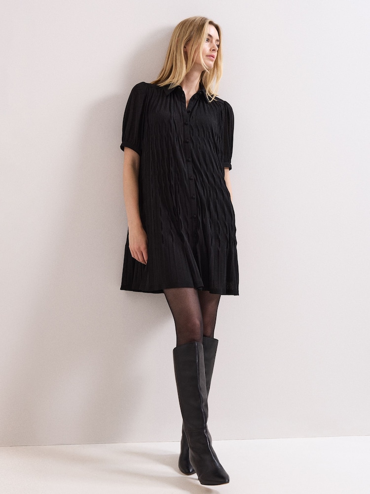 Phase Eight Black Pleated Swing Dress - Image 2 of 7
