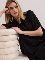 Phase Eight Black Pleated Swing Dress - Image 5 of 7