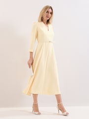 Phase Eight Yellow Danielle Midi Dress - Image 1 of 7