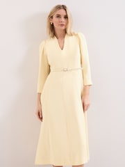 Phase Eight Yellow Danielle Midi Dress - Image 3 of 7