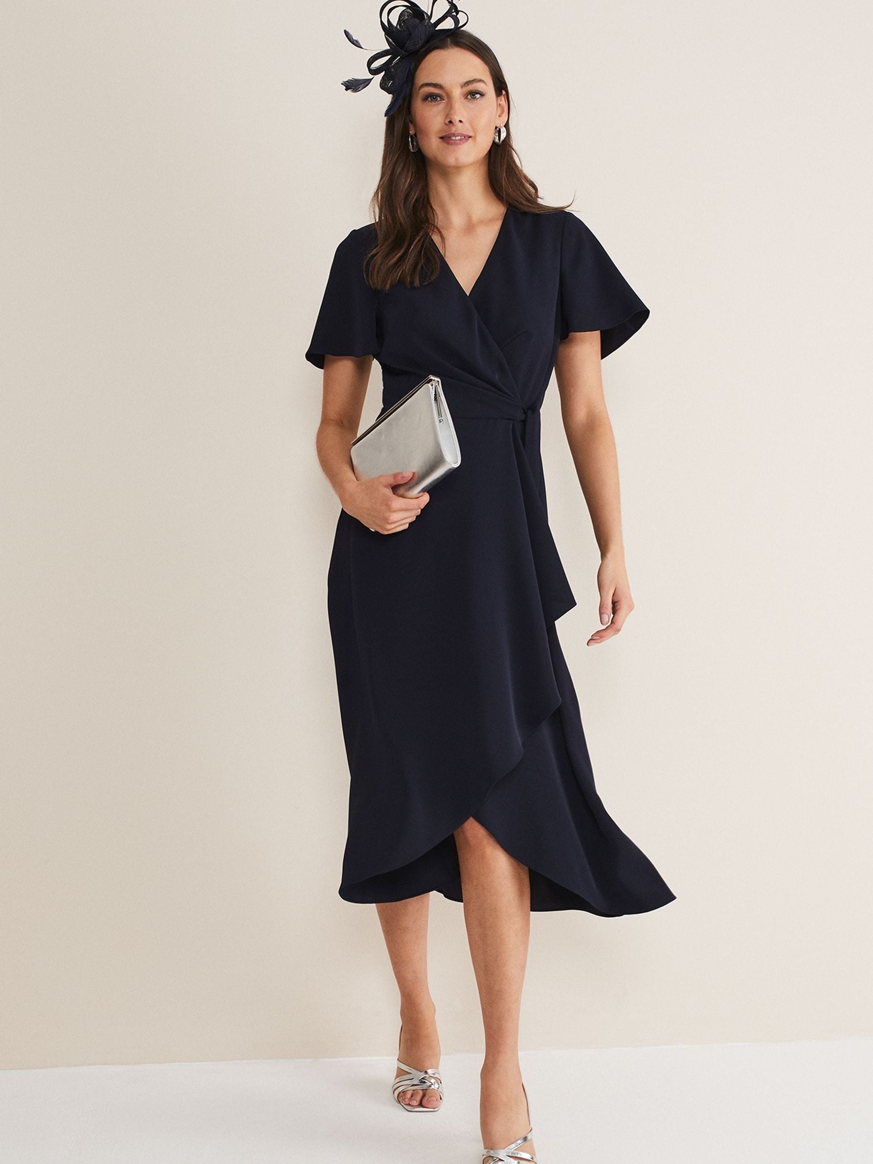 Buy Phase Eight Navy Blue Petite Julissa Wrap Dress from the Next