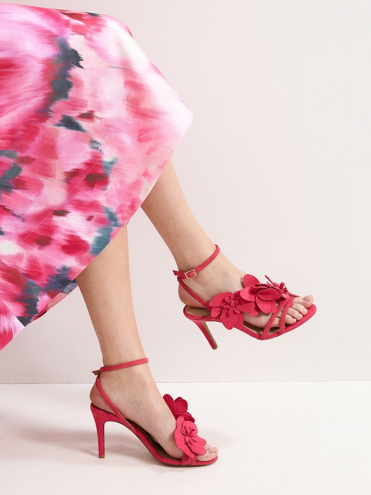 Phase Eight Pink Floral Heel Sandals - Image 1 of 7
