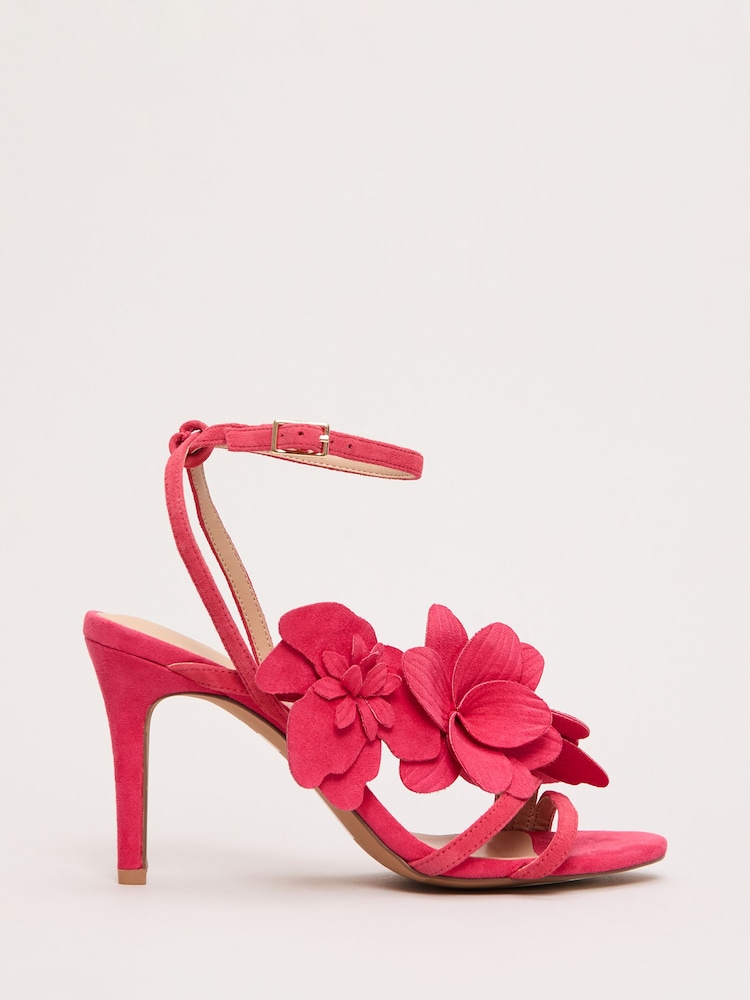 Phase Eight Pink Floral Heel Sandals - Image 2 of 7