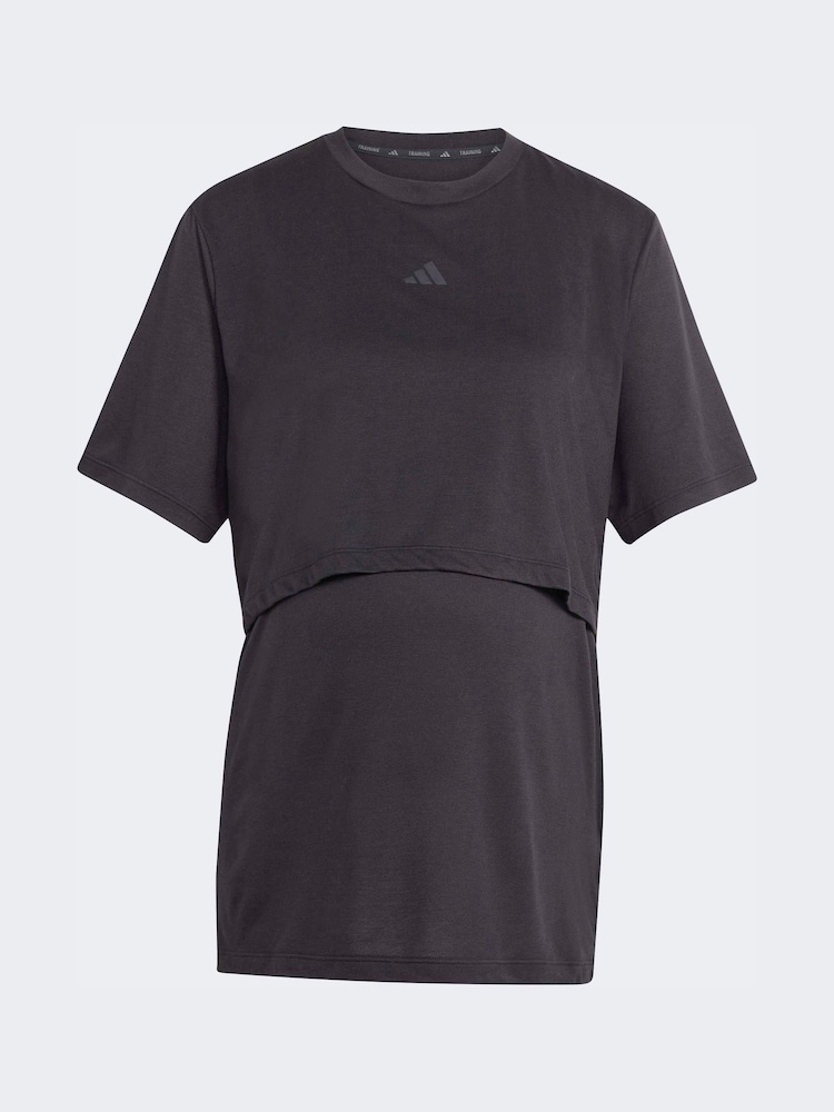 adidas Black Workout Maternity T-Shirt - Image 6 of 6 adidas Black Workout Maternity T-Shirt - Image 6 of 6