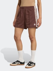 adidas Originals Brown/Cream Firebird Shorts - Image 1 of 6