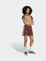 adidas Originals Brown/Cream Firebird Shorts - Image 3 of 6