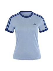 adidas Originals Light Blue 3-Stripes Cali T-Shirt - Image 6 of 6