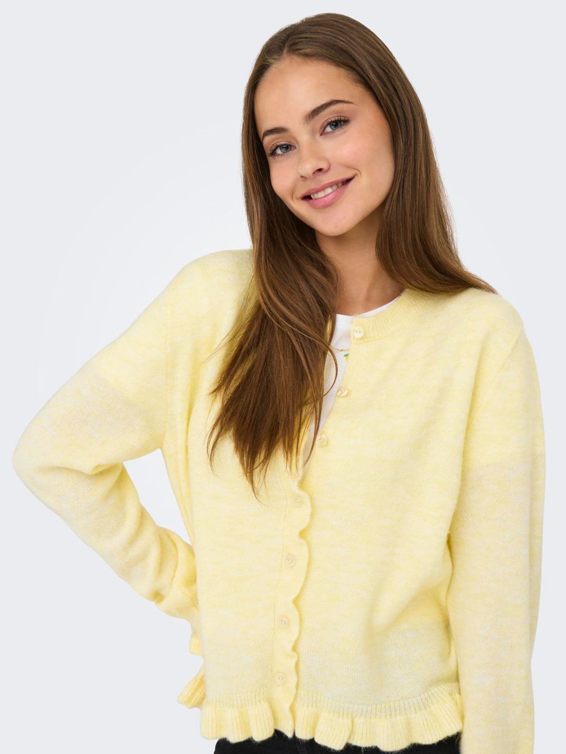 Buy JDY Yellow Long Sleeve Frill Detail Cardigan from the Next UK