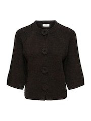 سترة كارديغان كُم قصير مزوّدة بأزرار على شكل زهور من JDY - Image 6 of 7