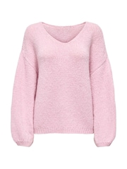JDY Pink Reversible V-Neck Jumper - Image 3 of 4