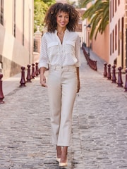 Sosandar Chevron Print Textured Zip Front Tunic Top - صورة 5 من 5