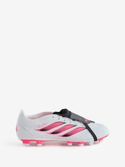 adidas White Predator Club Fold-Over Tongue Firm Ground/ Multi Ground Football Boots - Image 1 of 1