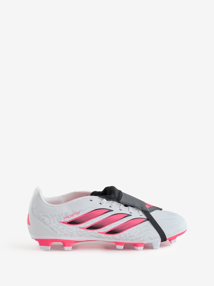 adidas White Predator Club Fold-Over Tongue Firm Ground/ Multi Ground Football Boots - Image 1 of 1 adidas White Predator Club Fold-Over Tongue Firm Ground/ Multi Ground Football Boots - Image 1 of 1