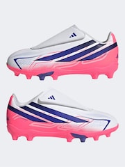 بوت كرة قدم Club للأطفال بشريط لاصق مناسب للأرضيات الصلبة والمتعددة Hyperfast تشكيلة 50F من adidas - صورة 3 من 9