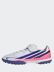 adidas נעלי כדורגל עם רצועות סקוץ' למגרשי דשא לילדים, דגם F50 Hyperfast Club - תמונה 5 מתוך 11
