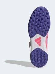 adidas נעלי כדורגל עם רצועות סקוץ' למגרשי דשא לילדים, דגם F50 Hyperfast Club - תמונה 7 מתוך 11