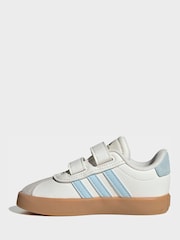 adidas White/Blue VL Court 3.0 Hook and Loop Infant Trainers - Image 2 of 8