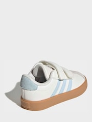 adidas White/Blue VL Court 3.0 Hook and Loop Infant Trainers - Image 4 of 8