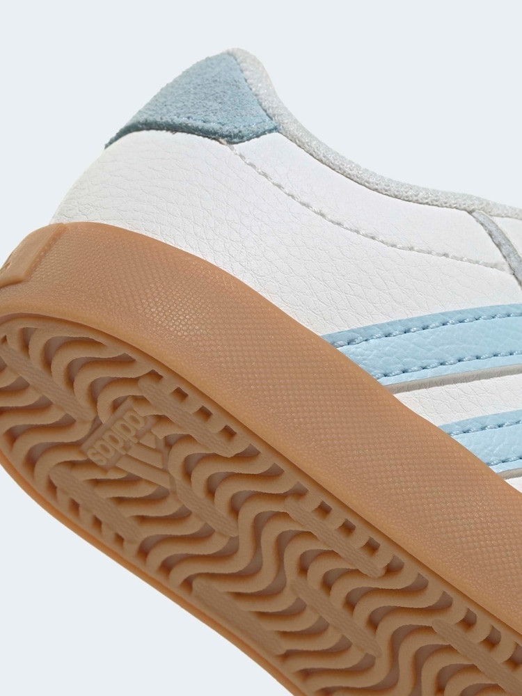 adidas White/Blue VL Court 3.0 Hook and Loop Infant Trainers - Image 8 of 8