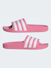 adidas Pink/White Adilette Kids Swim Sandals - Image 8 of 10