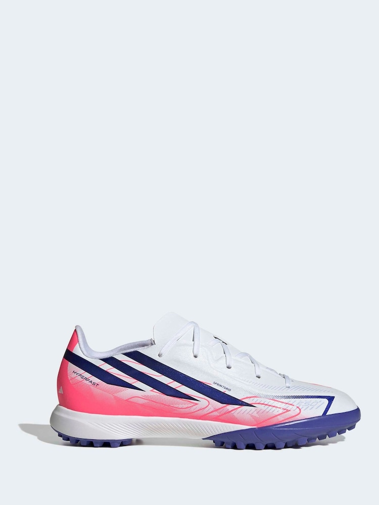 adidas White F50 Hyperfast League Turf Junior Boys Football Boots - Image 1 of 9 adidas White F50 Hyperfast League Turf Junior Boys Football Boots - Image 1 of 9