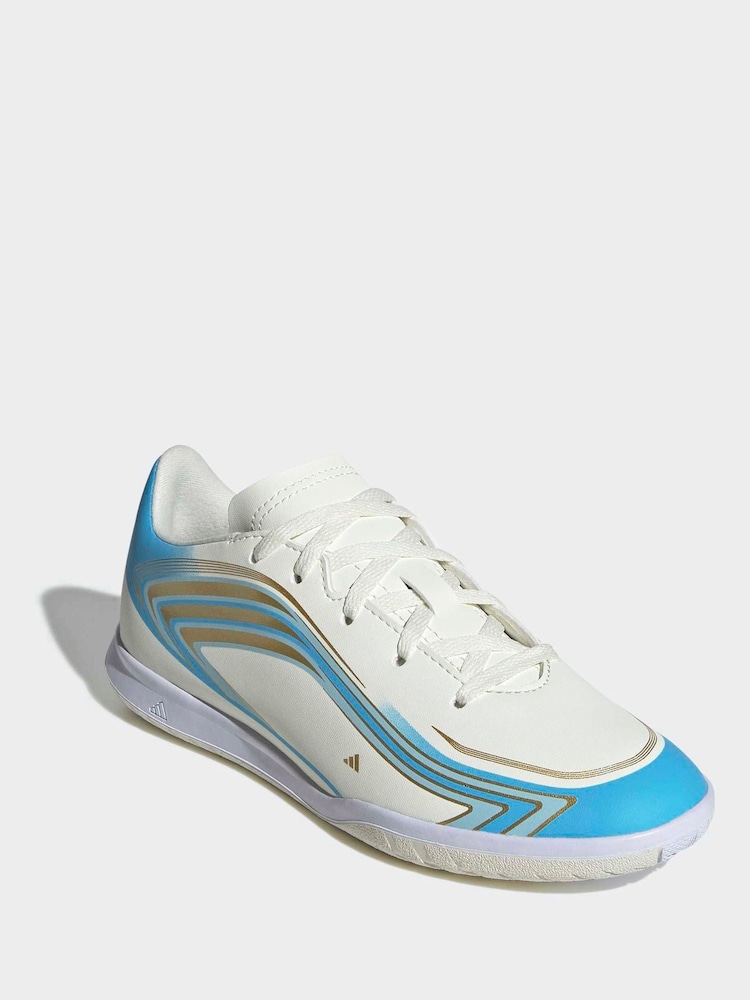 adidas Beige Indoor F50 Messi Club Firm Ground / Multi Ground Football Boots Kids - Image 7 of 7