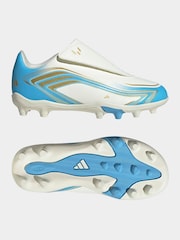 adidas Beige F50 Messi Club Velcro Firm Ground Kids Football Boots - Image 5 of 11