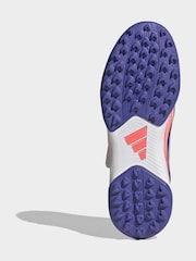 adidas White F50 Hyperfast Club Touch Fastening Turf Football Trainers - Image 4 of 10