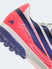 adidas White F50 Hyperfast Club Touch Fastening Turf Football Trainers - Image 6 of 10