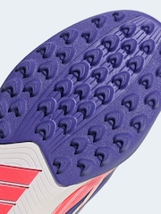 adidas White F50 Hyperfast Club Touch Fastening Turf Football Trainers - Image 7 of 10