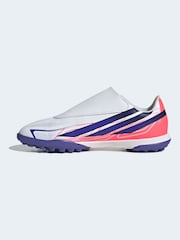 adidas White F50 Hyperfast Club Touch Fastening Turf Football Trainers - Image 8 of 10
