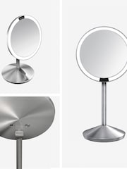 simplehuman Brushed Silver Sensor Make Up Mirror Fold, 10X Magnified - Image 3 of 7