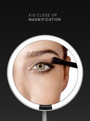 simplehuman Brushed Silver Sensor Make Up Mirror Fold, 10X Magnified - Image 6 of 7