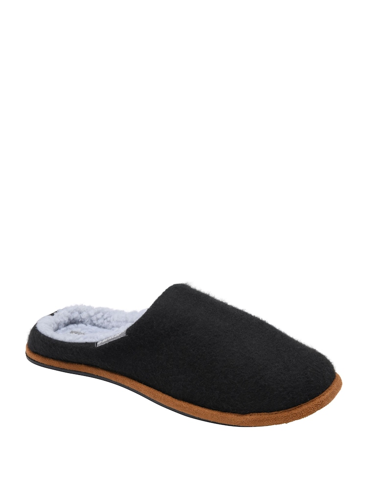 Dunlop Black Textile Mule Slippers - Image 1 of 4