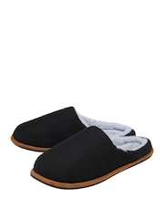 Dunlop Black Textile Mule Slippers - Image 2 of 4
