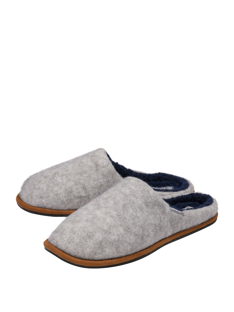 Dunlop Light Grey Textile Mule Slippers - Image 2 of 4