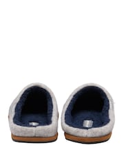 Dunlop Light Grey Textile Mule Slippers - Image 3 of 4