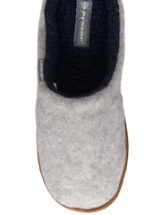 Dunlop Light Grey Textile Mule Slippers - Image 4 of 4