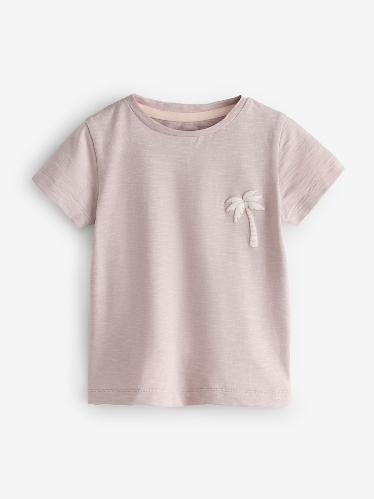 Pink Palm Tree Short Sleeve Small Graphic T-Shirt - Image 1 of 1