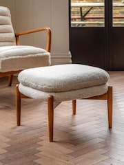 Gallery Home Cream Sheepskin Datsun Footstool - Image 1 of 7