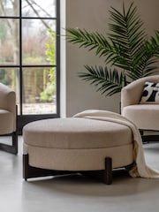 Gallery Home Taupe Boucle Hudson Footstool - Image 1 of 7