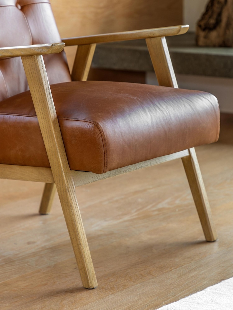 Gallery Home Brown Antique Leather Asheville Armchair - Image 2 of 8 Gallery Home Brown Antique Leather Asheville Armchair - Image 2 of 8