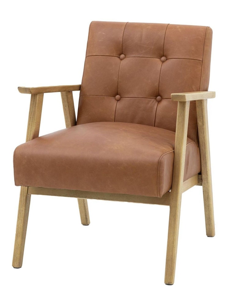 Gallery Home Brown Antique Leather Asheville Armchair - Image 8 of 8 Gallery Home Brown Antique Leather Asheville Armchair - Image 8 of 8