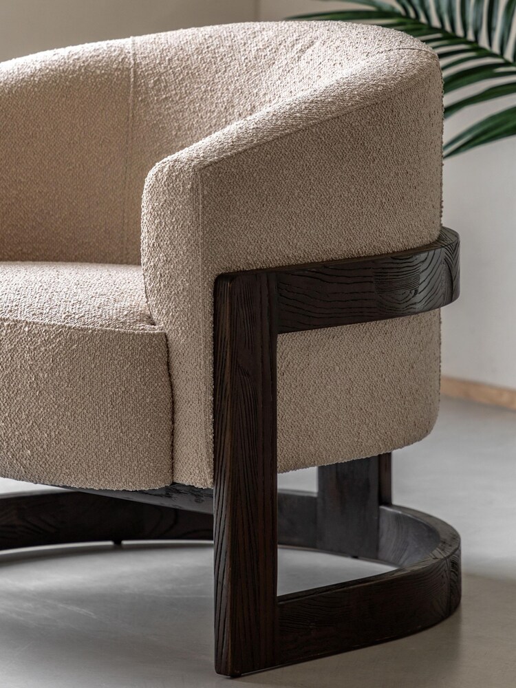 Gallery Home Taupe Boucle Hudson Armchair - Image 2 of 8 Gallery Home Taupe Boucle Hudson Armchair - Image 2 of 8