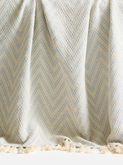 Oliver Bonas Blue & Cream Chevron Throw - Image 3 of 5