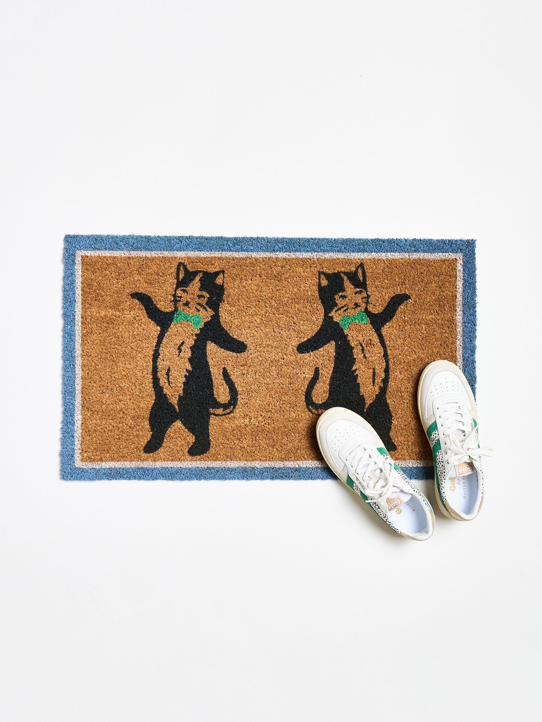 Oliver Bonas Black Pierre The Cat Doormat