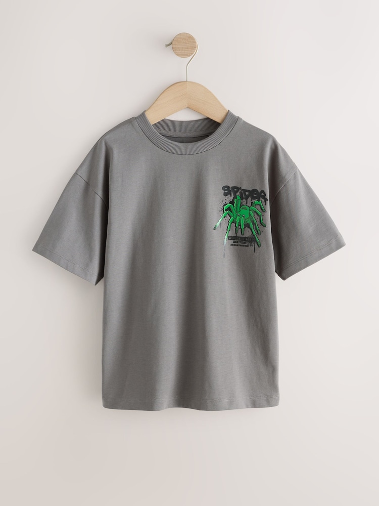 Charcoal Grey Short Sleeve Graphic T-Shirt (3-16yrs) - Image 1 of 5