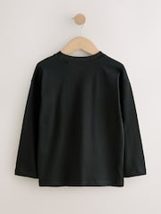 Black Skeleton Relaxed Fit Graphic Long Sleeve Cotton T-Shirt (3-16yrs) - Image 2 of 4
